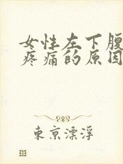 女性左下腹持续疼痛的原因