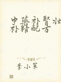 中药补肾壮男阳补精配方封面