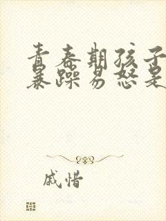 青春期孩子脾气暴躁易怒是抑郁焦虑吗封面