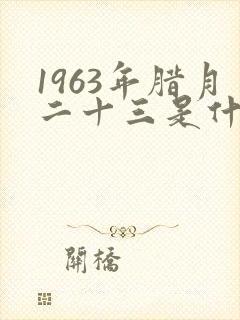 1963年腊月二十三是什么命