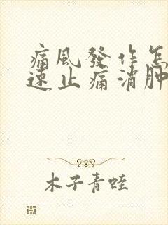 痛风发作怎样快速止痛消肿