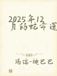 2025年12月的蛇命运怎么样