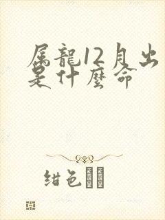 属龙12月出生是什么命封面
