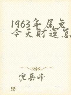 1963年属兔今天财运怎么样封面