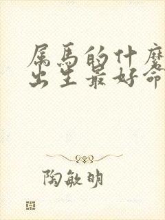 属马的什么时辰出生最好命男孩子