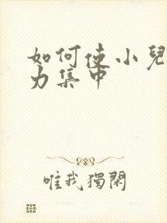 如何使小儿注意力集中封面