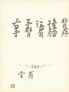 右手往后背反转手臂肩膀疼