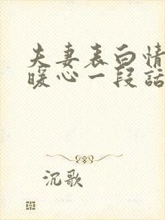 夫妻表白情话最暖心一段话