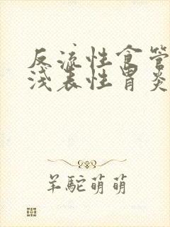 反流性食管炎 浅表性胃炎封面