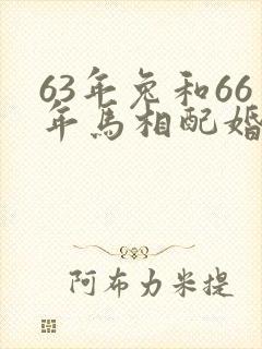 63年兔和66年马相配婚姻如何