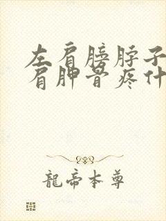 左肩膀脖子下到肩胛骨疼什么原因