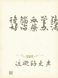 后脑血管狭窄最好治疗办法封面