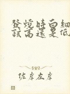 发烧时白细胞应该高还是低