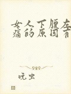 女人下腹左边疼痛的原因有哪些