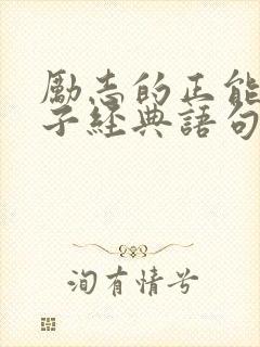 励志的正能量句子经典语句