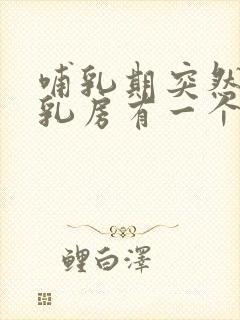 哺乳期突然发现乳房有一个硬疙瘩封面