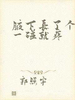 腋下长了个疙瘩一碰就疼封面