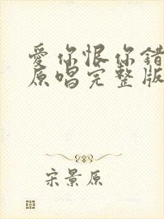 爱你恨你错过你原唱完整版