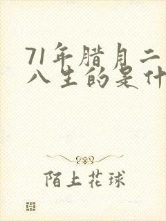 71年腊月二十八生的是什么命
