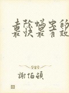 去除螨虫的方法最快最有效