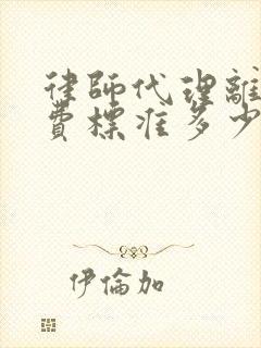 律师代理离婚收费标准多少费用封面