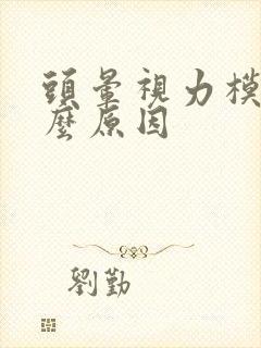 头晕视力模糊什么原因封面