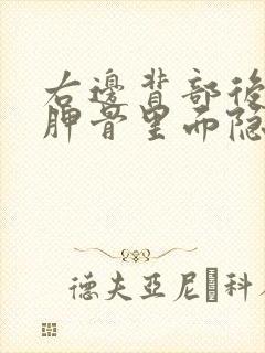 右边背部后面肩胛骨里面隐隐作痛封面