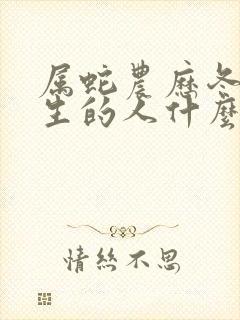 属蛇农历冬月出生的人什么命