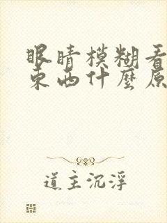 眼睛模糊看不清东西什么原因