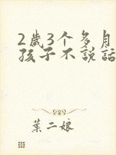 2岁3个多月的孩子不说话怎么回事