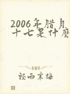 2006年腊月十七是什么命
