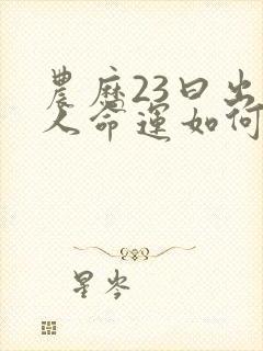 农历23曰出生人命运如何