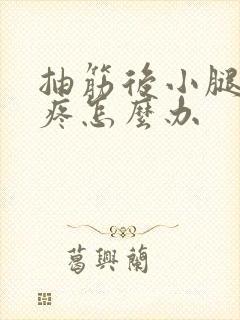 抽筋后小腿一直疼怎么办封面