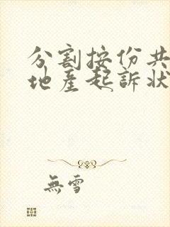 分割按份共有房地产起诉状