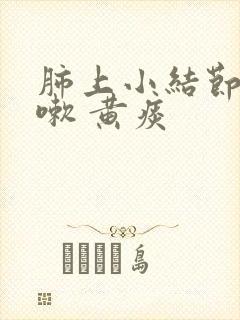 肺上小结节 咳嗽 黄痰