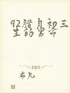 92腊月初三出生的男命