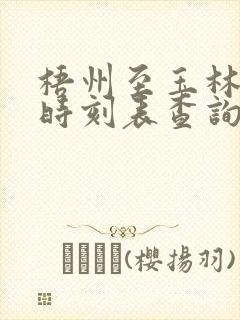 梧州至玉林班车时刻表查询