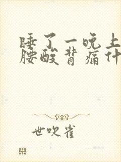 睡了一晚上起来腰酸背痛什么原因