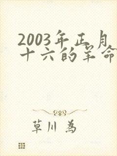 2003年正月十六的羊命运如何封面