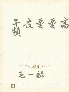 午夜爱爱高潮视频