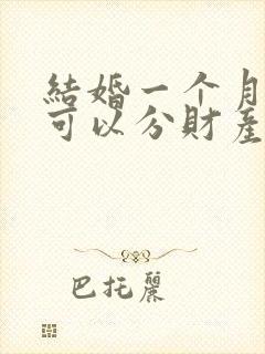 结婚一个月离婚可以分财产吗