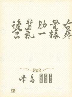 后背肋骨右侧像岔气一样疼怎么回事封面