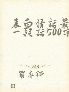 表白情话最暖心一段话500字