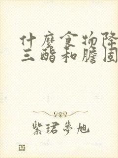 什么食物降甘油三酯和胆固醇