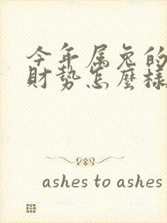 今年属兔的运气财势怎么样