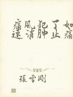 痛风犯了如何快速消肿止痛