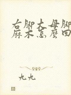 右脚大母脚趾肚麻木怎么回事