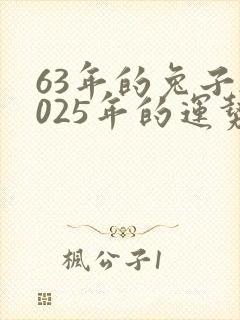 63年的兔子2025年的运势