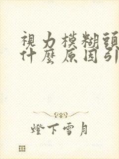 视力模糊头晕是什么原因引起的