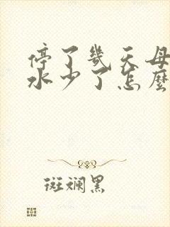 停了几天母乳奶水少了怎么办